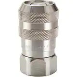 派克FS 系列快換陰接頭 - 使用化學(xué)兼容性強(qiáng)的316不銹鋼材料，無(wú)溢流型，承壓可達(dá)2000 psi